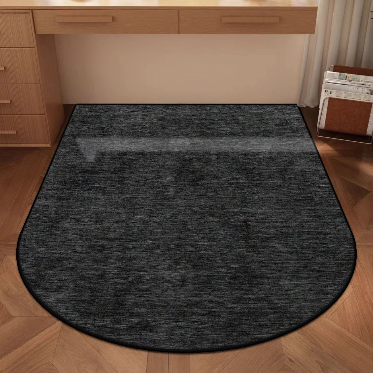 VIKAMA Solid Color Arched Chair Floor Protection Mat