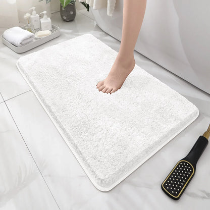 Rounded Thick Plush Bathroom Mat Absorbent Non-Slip Bathtub Entrance Door Floor Rug Home Decor