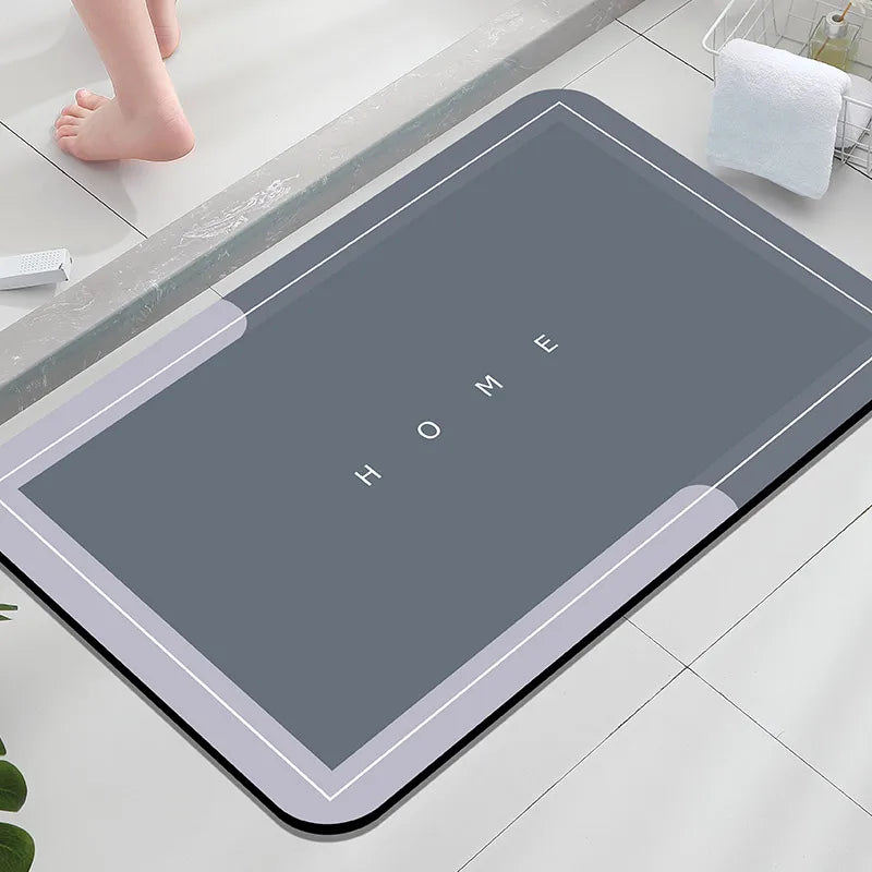 Diatom Mud Bathroom Mat Absorbent Non-Slip Entry Rug Bathtub Shower Door Floor Carpet Hand Washable Home Decor