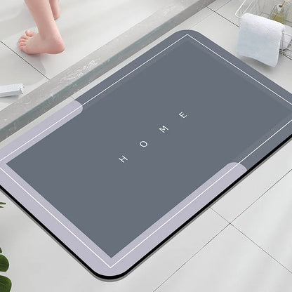Diatom Mud Bathroom Mat Absorbent Non-Slip Entry Rug Bathtub Shower Door Floor Carpet Hand Washable Home Decor