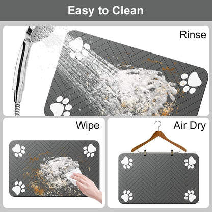 Absorbent waterproof pet feeding mat for dog and cat bowls