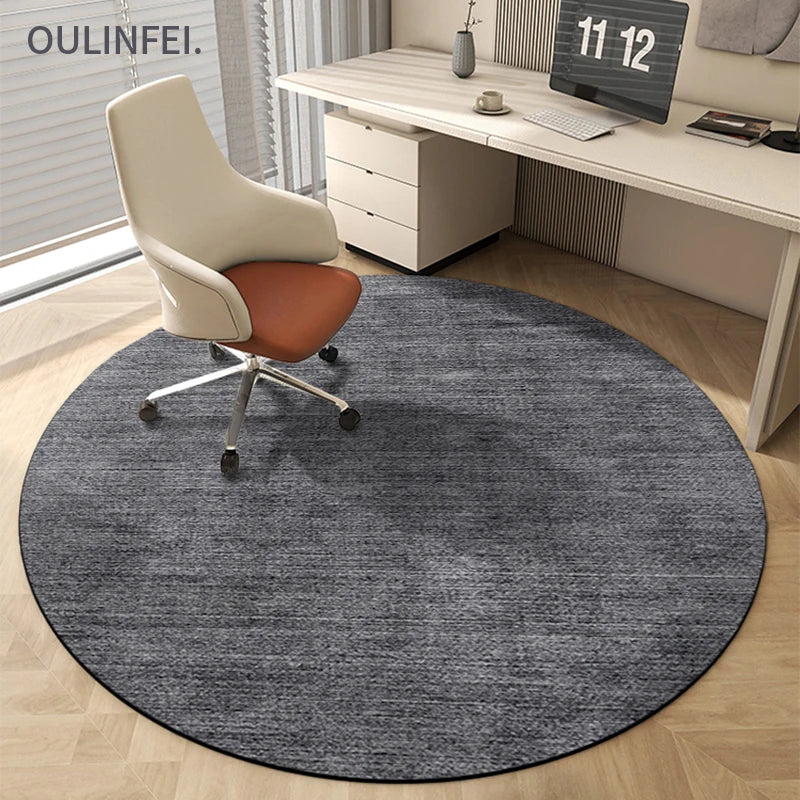 VIKAMA Modern Minimalist Round Carpet Swivel Chair Bedroom Living Room Floor Mat