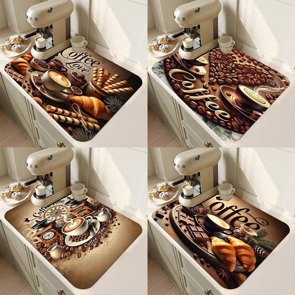 Super Absorbent Coffee Kitchen Drying Mat