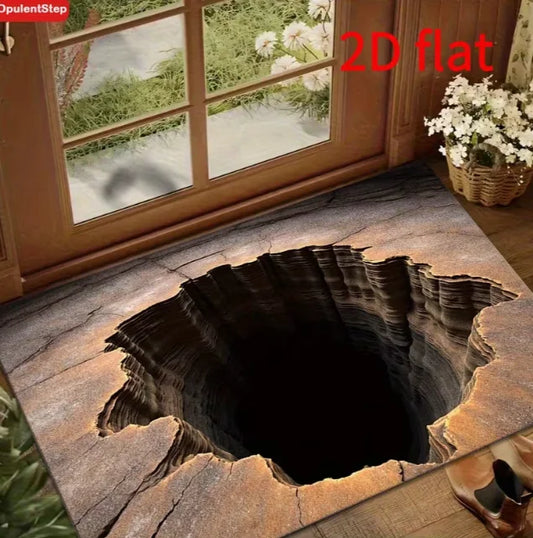 Optical Illusion Black Hole Floor Mat