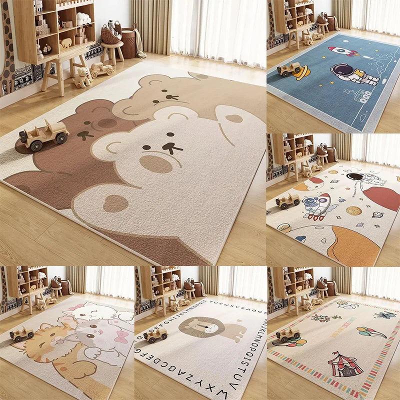 Cartoon Kids Flannel Area Rug