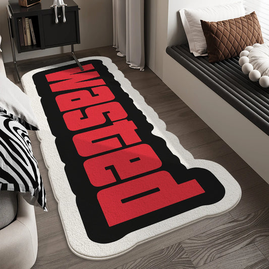 VIKAMA “WASTED” Red Print Non-Slip Floor Mat