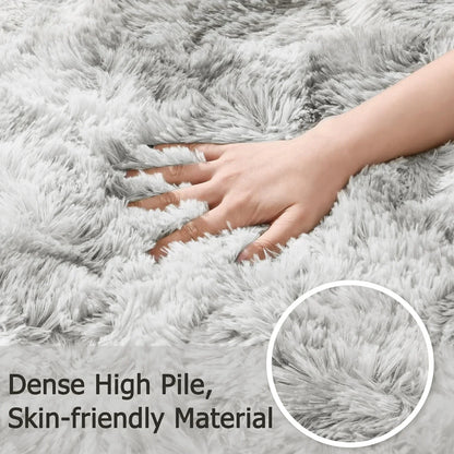 VIKAMA Soft Fluffy Non-Slip Living Room Area Rug