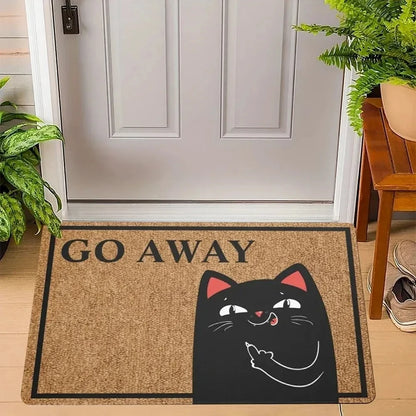 Funny “Go Away” Cat Non-Slip Doormat
