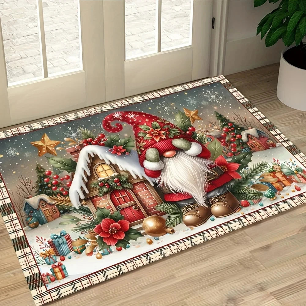 Cartoon Santa Christmas Door Mat
