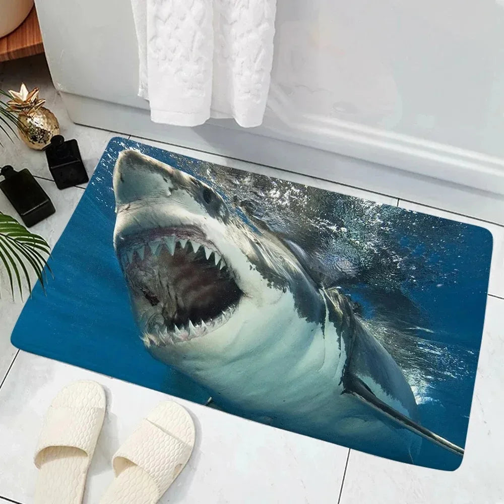 VIKAMA 3D Shark Deep Sea Non-Slip Doormat