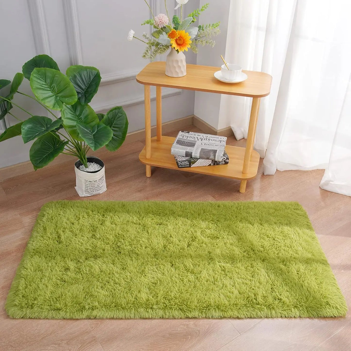 VIKAMA Tie-Dye Plush Non-Slip Kids Area Rug