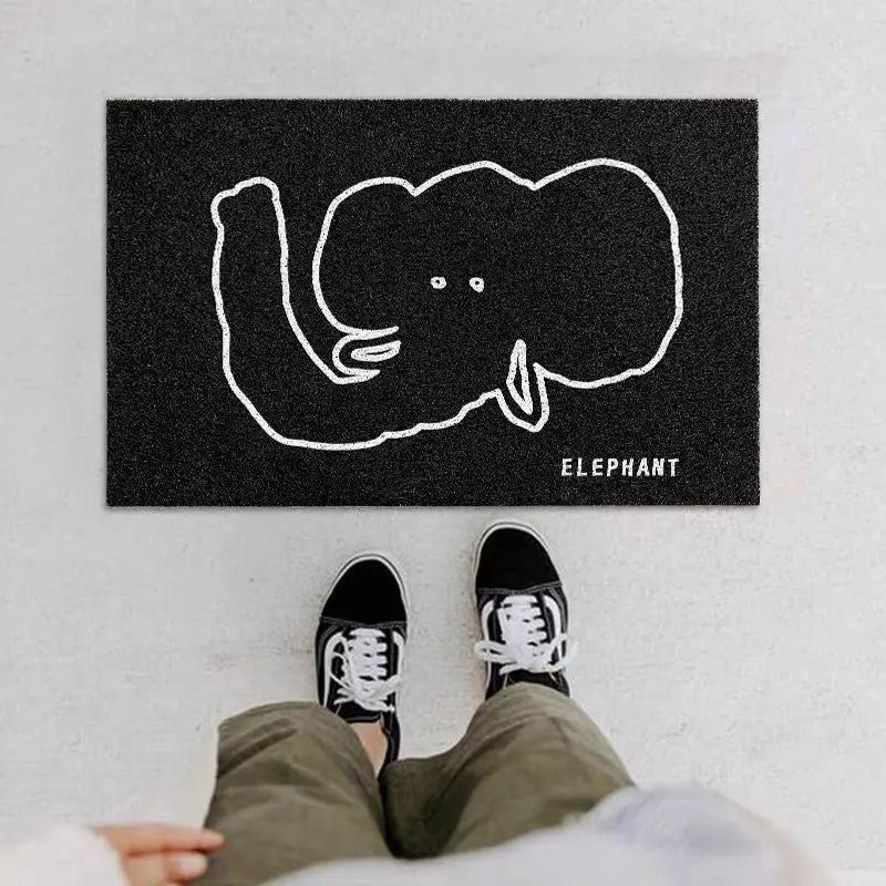 Home floor mat silk ring pvc pet carpet non-slip mat foot mat door door can be cut black entrance door mat