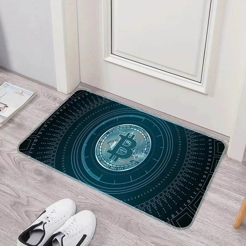 VIKAMA Bitcoin Crypto Currency Non-Slip Doormat