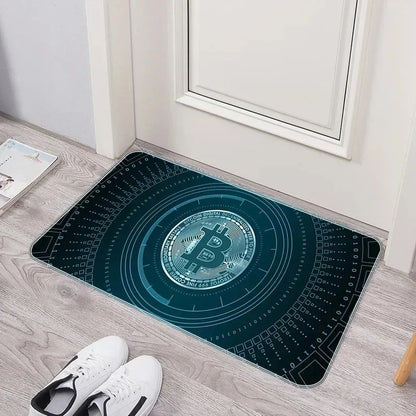 VIKAMA Bitcoin Crypto Currency Non-Slip Doormat