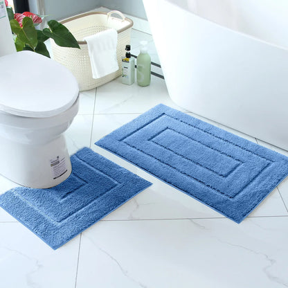 Plush Bathroom Floor Mat Shaped Design Absorbent Non-Slip Foot Rug Bathtub Entrance Door Small Carpet Home Decor