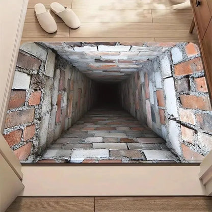 3D Brick Hole Illusion Doormat