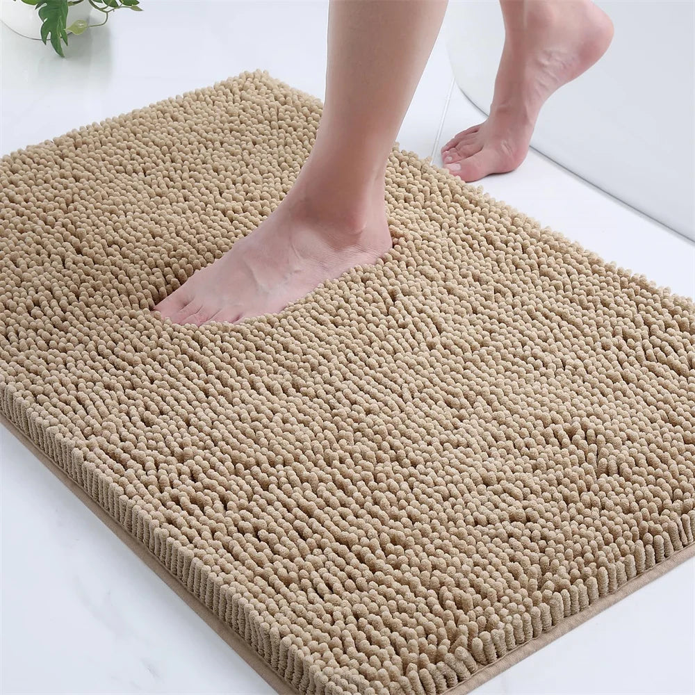 Olanly Luxury Chenille Non-Slip Bath Rug