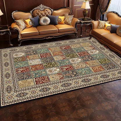 VIKAMA Vintage Persian Crystal Rug Ethnic Living Room Bedroom Carpet