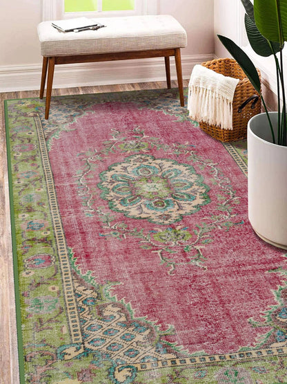 Turkish Anatolian Medallion Pink Area Rug