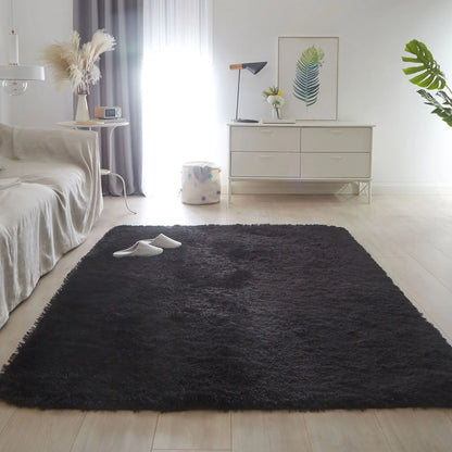 FORSWAN Gray Plush Velvet Area Rug