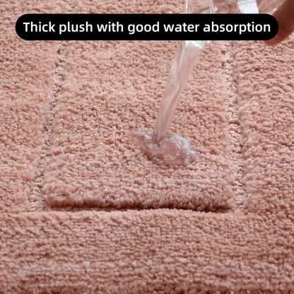 Plush Bathroom Floor Mat Shaped Design Absorbent Non-Slip Foot Rug Bathtub Entrance Door Small Carpet Home Decor