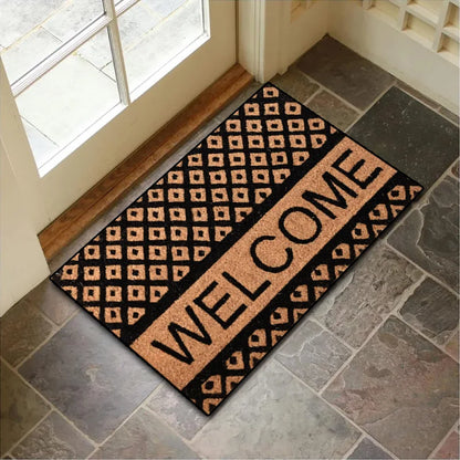 VIKAMA Crystal Velvet Door Mat Stone Wood Grain Non-Slip Entryway Floor Mat 40x60cm