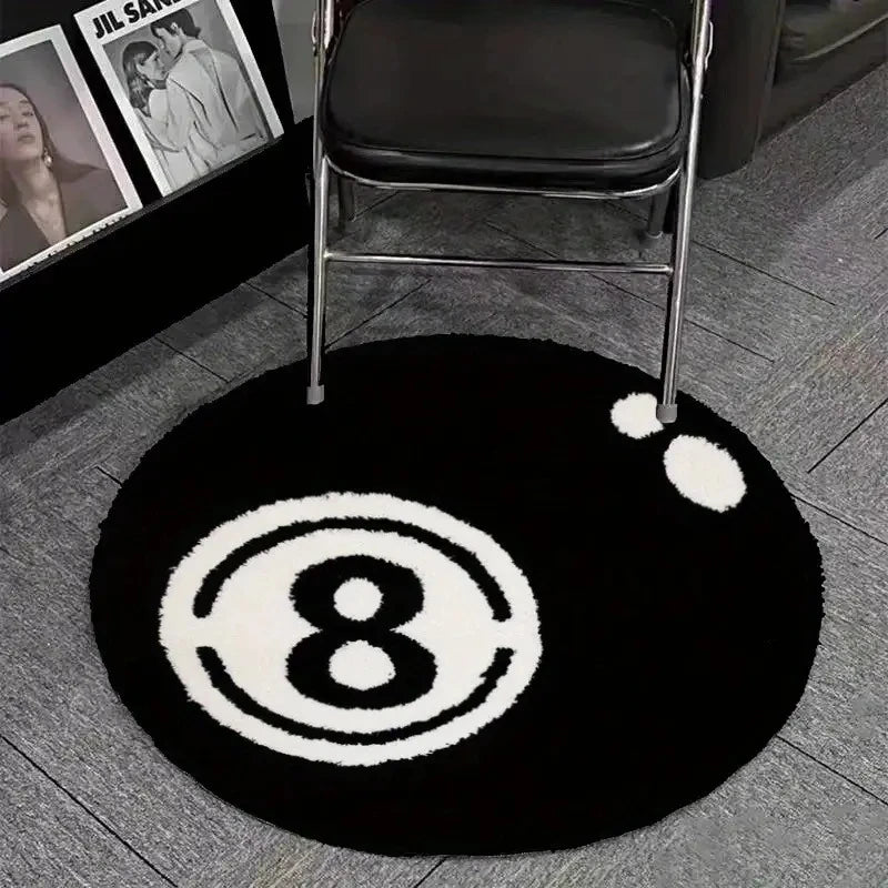 VIKAMA Black Billiards 8-Piece Soft Area Rug Set