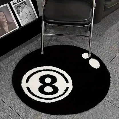VIKAMA Black Billiards 8-Piece Soft Area Rug Set