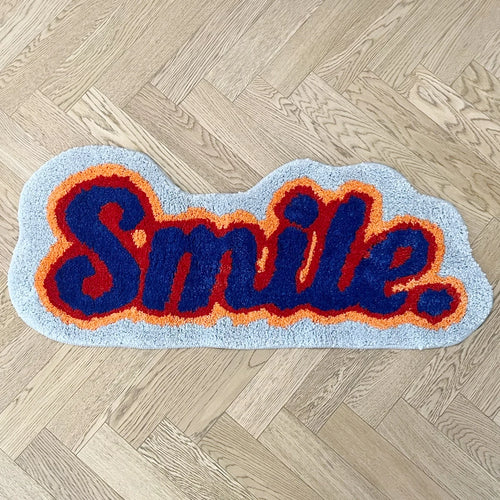 Smile Letter Fluffy Cloud Tufted Rug