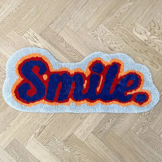 Smile Letter Fluffy Cloud Tufted Rug
