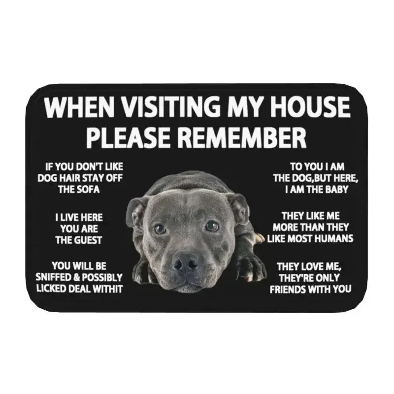 Staffordshire Bull Terrier Non-Slip Doormat Kitchen Bathroom Bedroom Balcony Entrance Floor Rug Home Decor