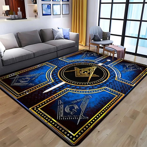 Freemasonry Masonic Symbol Non-Slip Area Rug