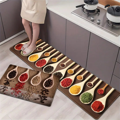 Kitchen Utensil & Spice “Bon Appétit” Area Rug