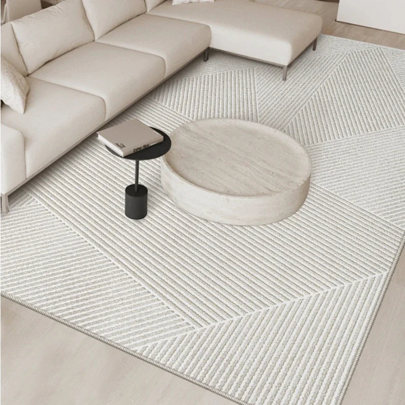 French Cream Light Luxury Washable Large Area Rug