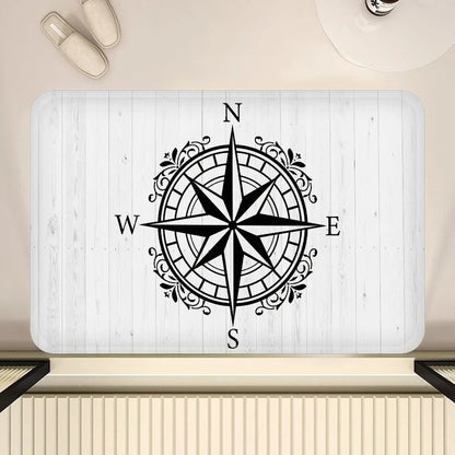 Nautical Compass Non-Slip Area Rug