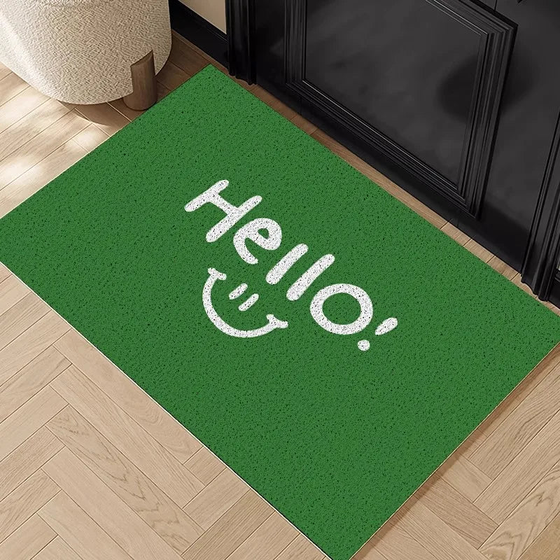 Hello Series Silk Ring Entrance Door Mat Dirt-Resistant Entry Carpet