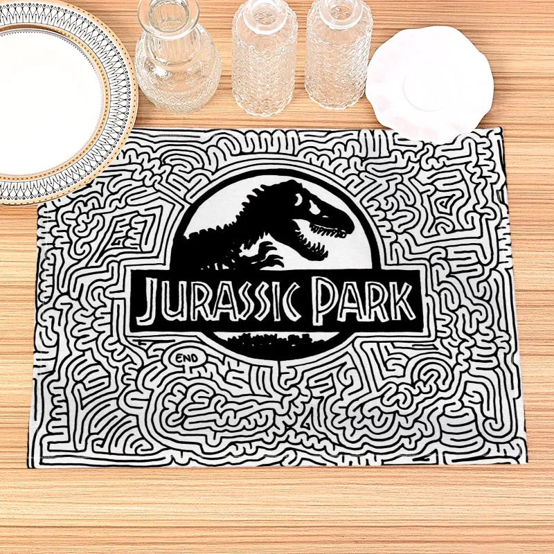 Jurassic Park Print Linen Kids Placemat Set