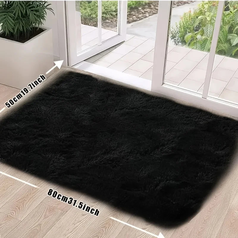 VIKAMA Silk Wool Tie-Dye Rug Non-Slip Washable Bedroom Living Room Kids Carpet Home Decor