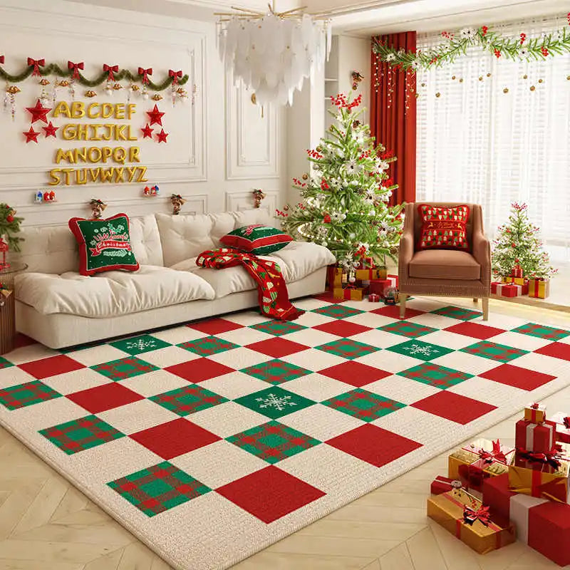 VIKAMA Christmas Tree Carpet Large Area Living Room Bedroom Floor Mat Festive Home Decoration