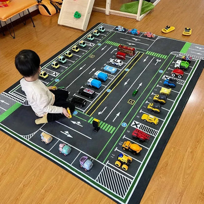 VIKAMA Racing Track Kids Play Rug
