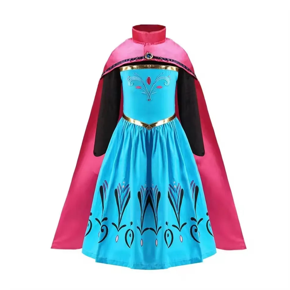 Disney Frozen Elsa Anna Princess Costume Dress For Girls