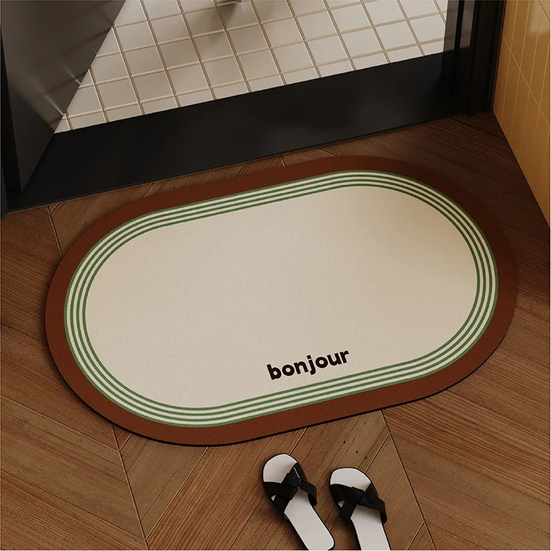 Quick-Dry Bathroom Mat Water-Absorbent Non-Slip Entrance Foot Rug Diatomaceous Earth Floor Carpet Home Decor