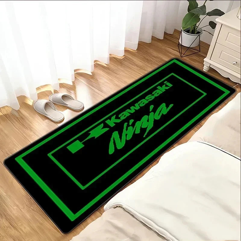 Kawasaki motorcycle anti-slip garage rug