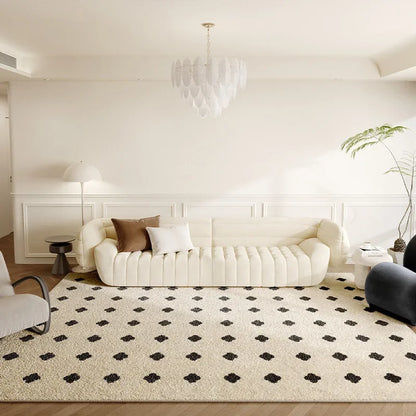VIKAMA Cream Checkerboard Luxury Carpet