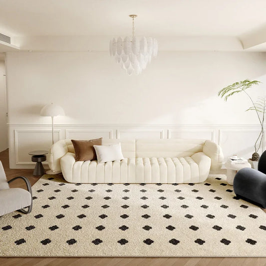 VIKAMA Cream Checkerboard Luxury Carpet