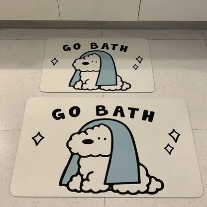 VIKAMA Cute Puppy Bathroom Diatom Mat