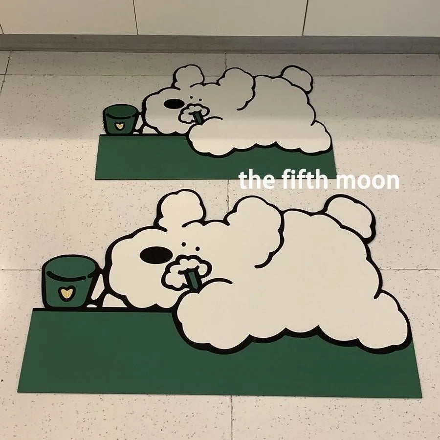 VIKAMA Cute Puppy Bathroom Diatom Mat