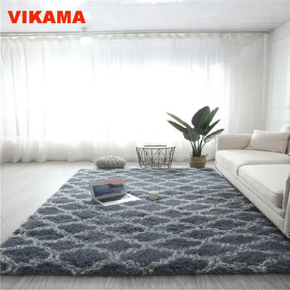 VIKAMA Geometric Plush Carpet Large Area Living Room Decoration Coffee Table Bed Mat Ultra Soft Carpet For Children's Bedroom