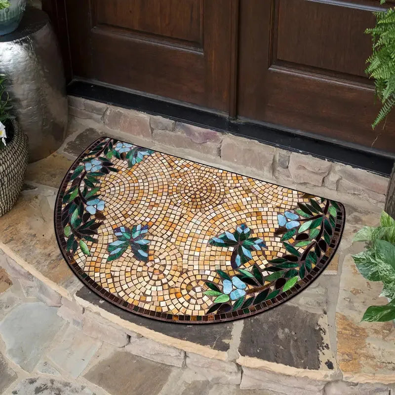 VIKAMA Semi-Circle Flannel Door Mat