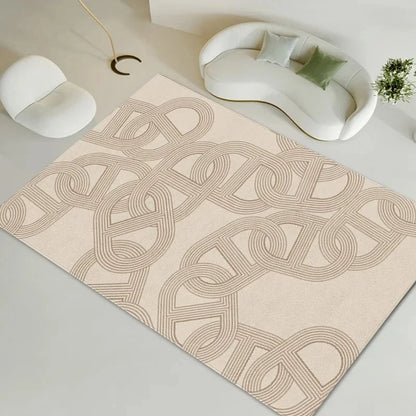 French Minimalist Flannel Large Area Rug
